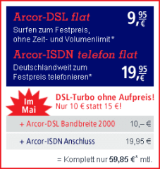 ARCOR DSL+ ISDN-JETZT SPAREN !