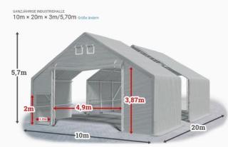 GANZJÄHRIGE INDUSTRIEHALLE 10x20 Lagerzelt Lager ARCTIC PVC