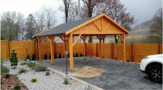 HOLZÜBERDACHUNG FÜR AUTO GARAGENVORDACH GARTENHAUS 5x5m