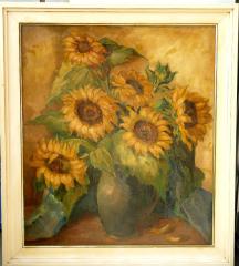 Gemälde von Dora Schmetz-Diel Sonnenblumen. B005