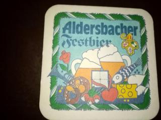 Aldersbacher Festbier Deckel 70er Jahre mit Schießscheibe und Masskrügen