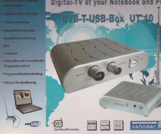 DVB-T-USB-Box UT10 Digitales Fernsehen am Notebook + PC Zehnder -1PACK