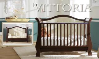 Luxus Kinderbett im Retro Design Victoria - Babybett umbaubar