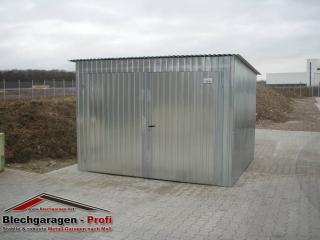 Garage Blechgarage Metallgarage Schuppen Fertiggarage Lager - 3 x 6 m mit Sattel