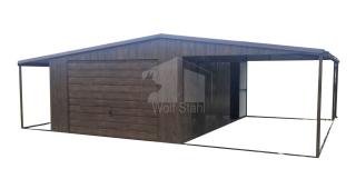 Blechgarage 4x6m Metallgarage Doppelgarage Carport und Garage Transport + Aufbau