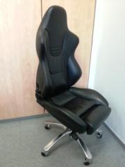 Bürostuhl Recaro Sport schwarz Leder Office Stuhl Drehstuhl Sitz 