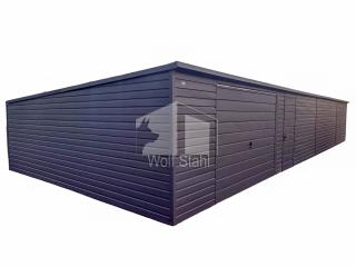 Blechgarage 15x6m Schwingtor  Anthrazit Pultdach Stahlgarage Doppelgarage Liefer