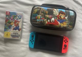 Nintendo Switch mit Spielen und Zuböhr