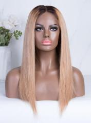 TOP VIRGIN ECHTHAAR Perücke FULL LACE Wig Blond dunkles Rooting NEU Deutschland