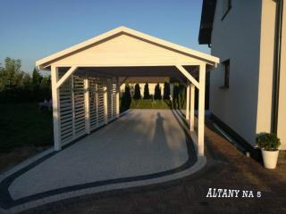 CARPORT GARAGENVORDACH HOLZÜBERDACHUNG FÜR AUTO 3, 5x6m