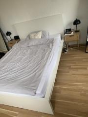 Ikea Malm Bett weiß 140 X 200 mit Lattenrost und Matratze