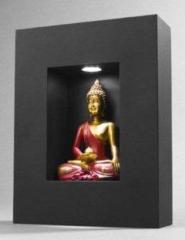 Leuchtrahmen mit Buddhafigur, Dauerlicht / Lichtwechsel