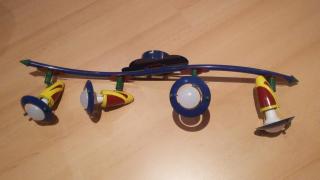 Kinderzimmer Deckenlampe mit 4 Spots, rot gelb blau