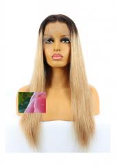 Lace Front Wig ECHTHAARPerücke 20 inch Mittel BLOND Rooting NEU