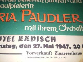 Paudler Musical Dresden 1947 Klein Plakat mit Nachrichtenamt Dienstsiegel