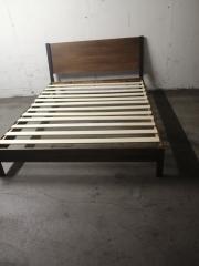 Bett Voll Holz Farbe Braun 160 x 200 cm mit Lattenrost